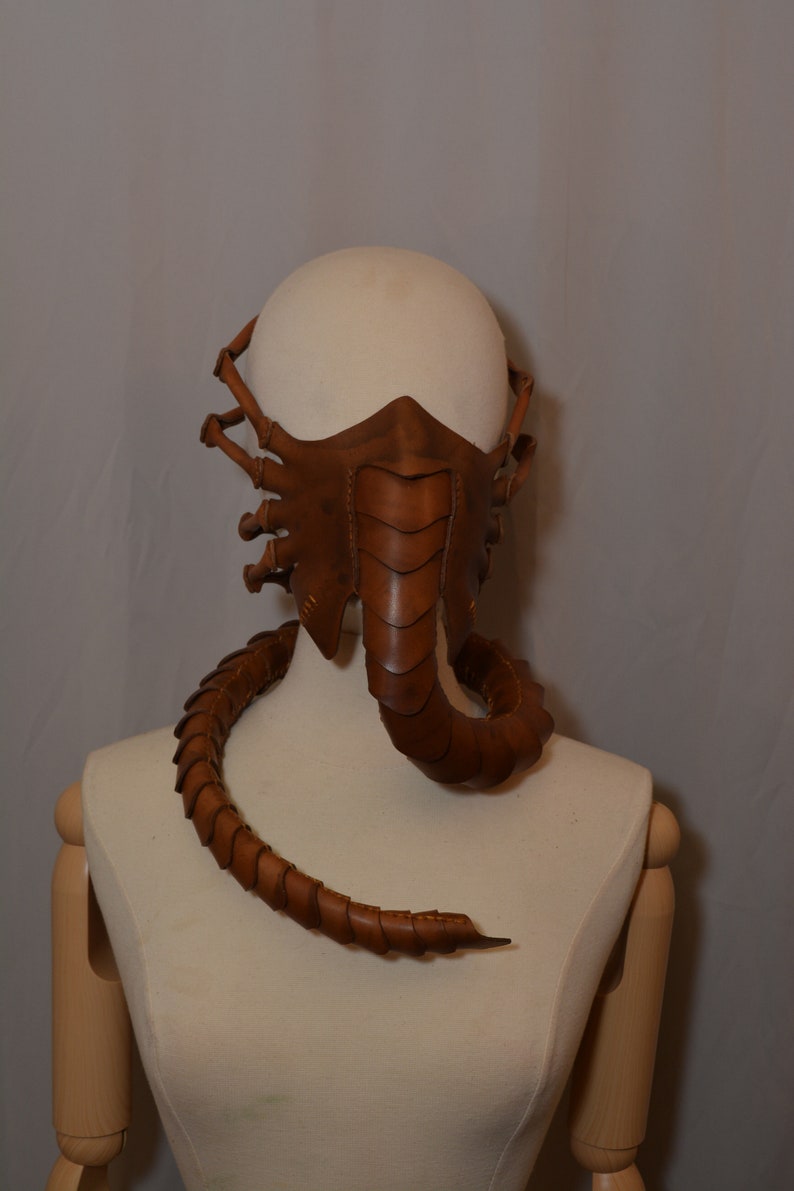 Leather Facehugger Mask Alien Etsy
