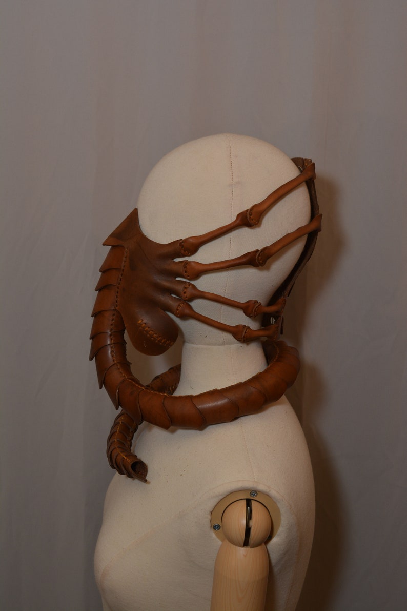 Leather Facehugger Mask Alien Etsy