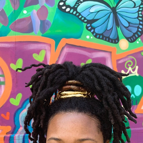 Fashionable Loc Ties | Black Owned | Dread Wrap Spiral Tie for Thick Long Locs | Natural Hair |Hand made by Jazz Inspires