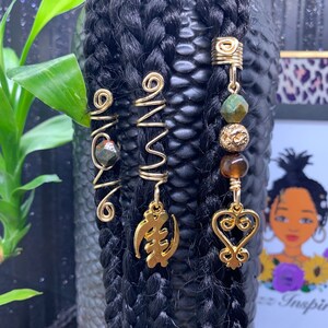 Set of 16 Variety of Hair Beard Dreadlocks Cuffs Rings Mixed Gold or Silver Jewelry  Braid Charm Filigree Tube Coils Bling Hair Variety Pack 