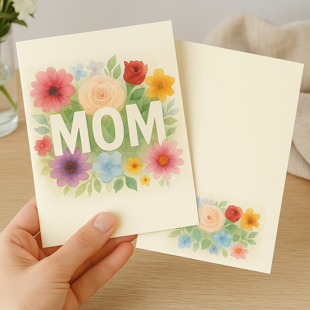 Watercolor Floral Printable Card, Mother's Day Card, Flower Card ...