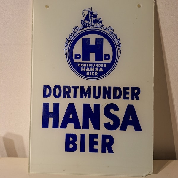 Plakatwand Dortmunder Hansa Bier Logo Werbung. Männerhöhle. Inicio Bar Kneipe