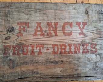 Original Fancy (Fency) Fruit-Drinks Caja de madera 1956