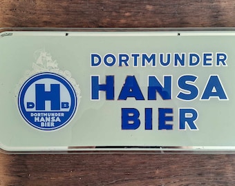 Plakatwand Dortmunder Hansa Bier Logo Werbung. Männerhöhle. Hausbar Kneipe