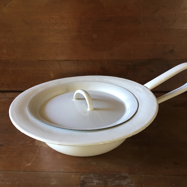 Mooie Vintage Emaille Bedpan