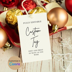 Editable Calligraphy Gift Tag Template: Printable Favor Tags (Instant Download)