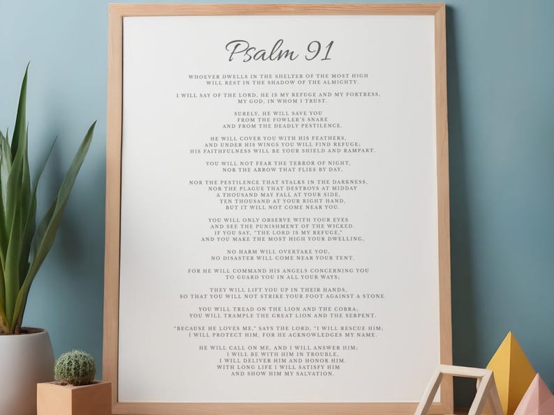 Psalm 91 Print | Christian Scripture Wall Art (digital Download) - Etsy