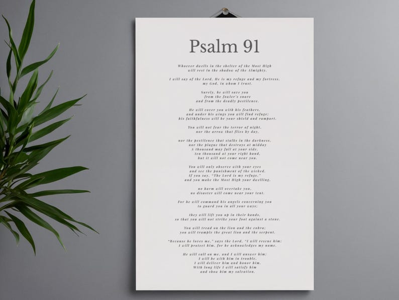 Psalm 91 Scripture Print | Christian Bible Verse Wall Art (digital ...