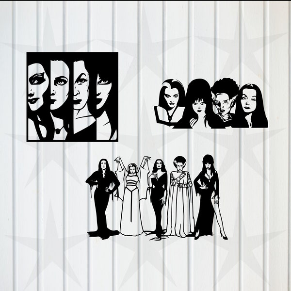 women of horror svg,characters of horror svg, halloween svg, digital download svg, png, dxf, eps, pdf