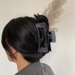 LADYLUX XXL Jumbo Glitter Party Season Hair Claw Clip, Extra Large Claw Clip, Mega Size Claw Clip great for Extra Thick Hair 2023 Jewelled