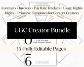 UGC Creator Planner Bundle: Brand Deal & Income Tracker (Digital Download, Printable Templates)
