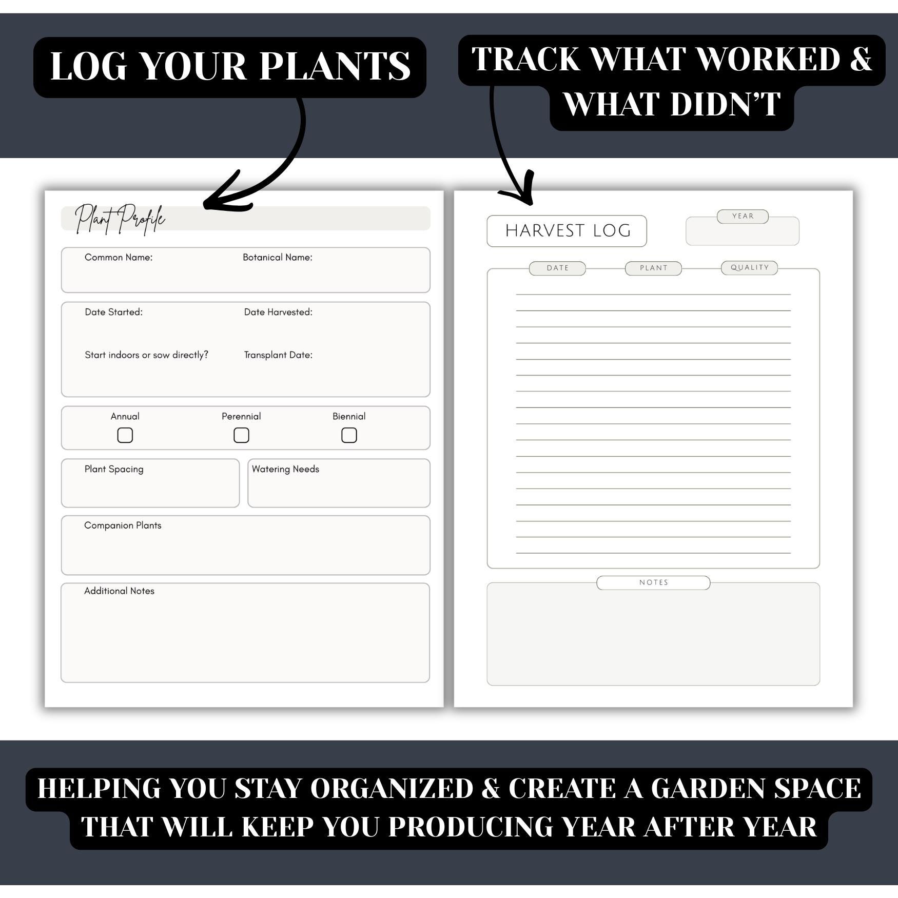 2026 Garden Planner Printable, Beginner Gardening, Planting & Harvest ...
