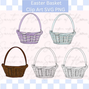 Cesto di Pasqua SVG Cesto PNG Pasqua Download Cesto di Pasqua digitale Design digitale Cesto da giardino Clip Art Cesto di vimini Cesto di caccia di Pasqua