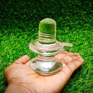 2.5inch/7cm crystal white shivling,sphatik shivling,crystal shivling for puja,white shivling,home,shivling,shivling for shiv puja