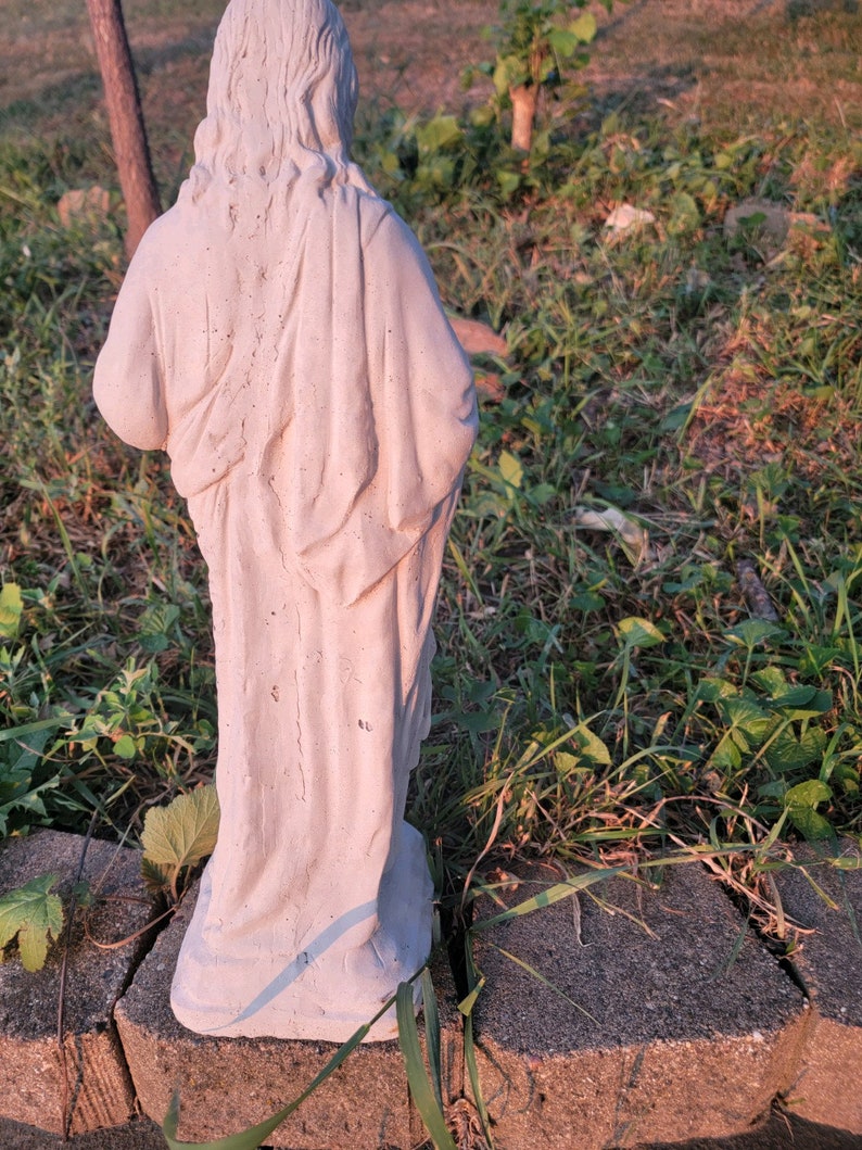 Concrete Sacred Heart Jesus Statue Etsy