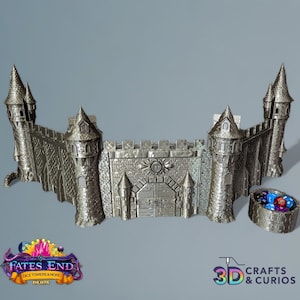Medieval Castle DM / GM Screen with Dice Towers