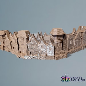 Fantasy Village DM / GM Screen with Dice Towers