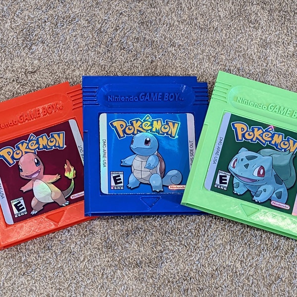 Giant Pokemon Gameboy Cartridge Decoration - Generation 1 Starters: Charmander / Squirtle / Bulbasaur