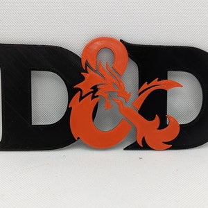 3D Dungeons and Dragons D&D Logo Sign