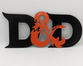 3D Dungeons and Dragons D&D Logo Sign