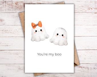 Ghost Halloween Card, You're My Boo (Printable 5x7)