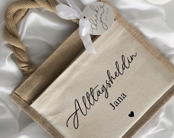 Geschenk Muttertag | Geschenk für Mama  I Tasche Mama Dankeschön I Geschenk Alltagsheldin I personalisiere Tasche Hebamme I Tasche mit Name