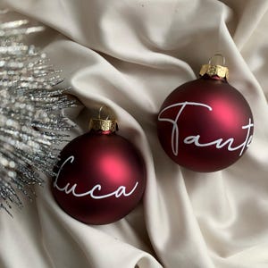 Weihnachtskugel personalisiert rot I Weihnachtskugel Glas8 cm I Weihnachtsgeschenke für Kollegen, Freunde,Familie I Weihnachtsdekoration Rot