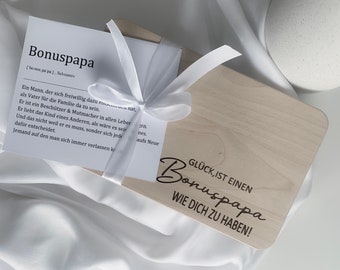 Bonus Mama Geschenk I Stiefmama I Stiefpapa Geschenk | Bonus Papa | Muttertagsgeschenk | Vatertagsgeschenk | Geschenk Papa Brettchen