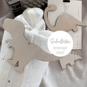 Anhänger Schultüte Dino | Schultätenanhänger Personalisiert | Anhänger Holz Dino | Anhänger mit Name | Geschenkidee Einschulung