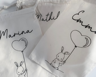 Oster Geschenk Kinder personalisiert I Osterbeutel mit Name I Stoffbeutel Ostern Ostersäckchen I Osternest Kinder I Kleinigkeit Ostern