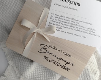 Bonus Mama Geschenk I Geschenk Stiefmama I Geschenk Stiefpapa I Bonus Papa  Geschenk I Geschenk für Stiefmutter I Holzbrett personalisiert