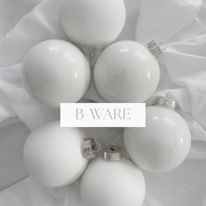 Weihnachtskugeln personalisiert wollweiß creme I personalisierte Christbaumkugeln Glas 8cm Bild 5