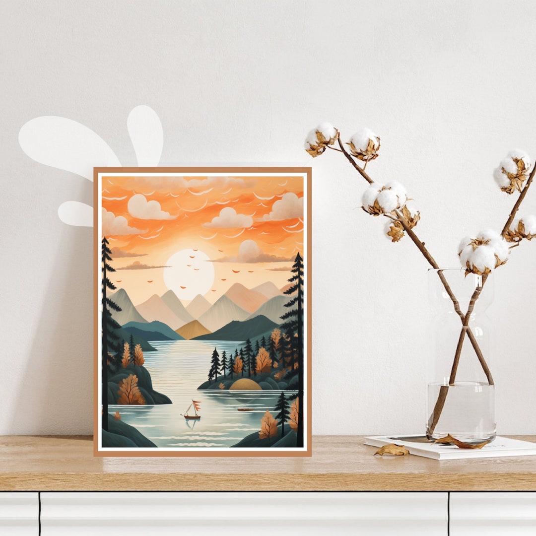 Dreamy Boho Landscapes / Printable Digital Art / Digital Wall Art ...