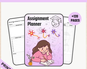 Assignment Tracker / College Assignment Tracker / Daily Planner / Student Planner / Digital Planner / Digital Notebook / Study Planner