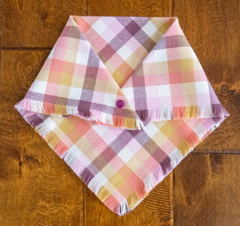 Fall Dog Bandana, Frayed Edge, Puppy Neckerchief, Girl Doggie Scarf, Cute Dog Accessory, Autumn Scarf, Boy Dog Hankie, Thanksgiving Scarf image 4