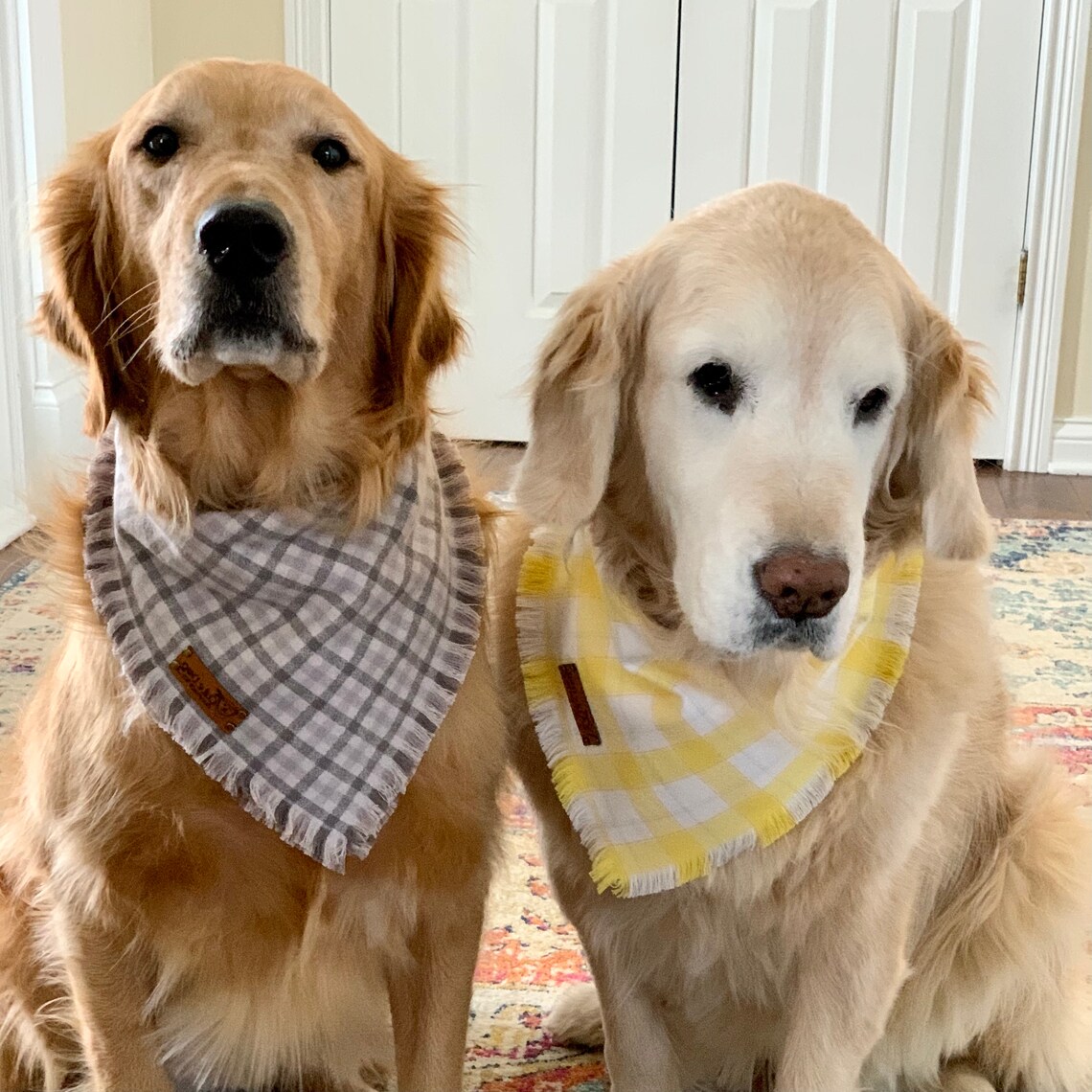 Yellow Bandana for Dogs Preppy Plaid Dog Scarf Neckerchief Etsy