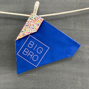 Big Bro Over the Collar Dog Bandana, Cute Pregnancy Announcement Idea, New Dog Announcement, Cute Dog Accessory, Clothes for Boy Dog