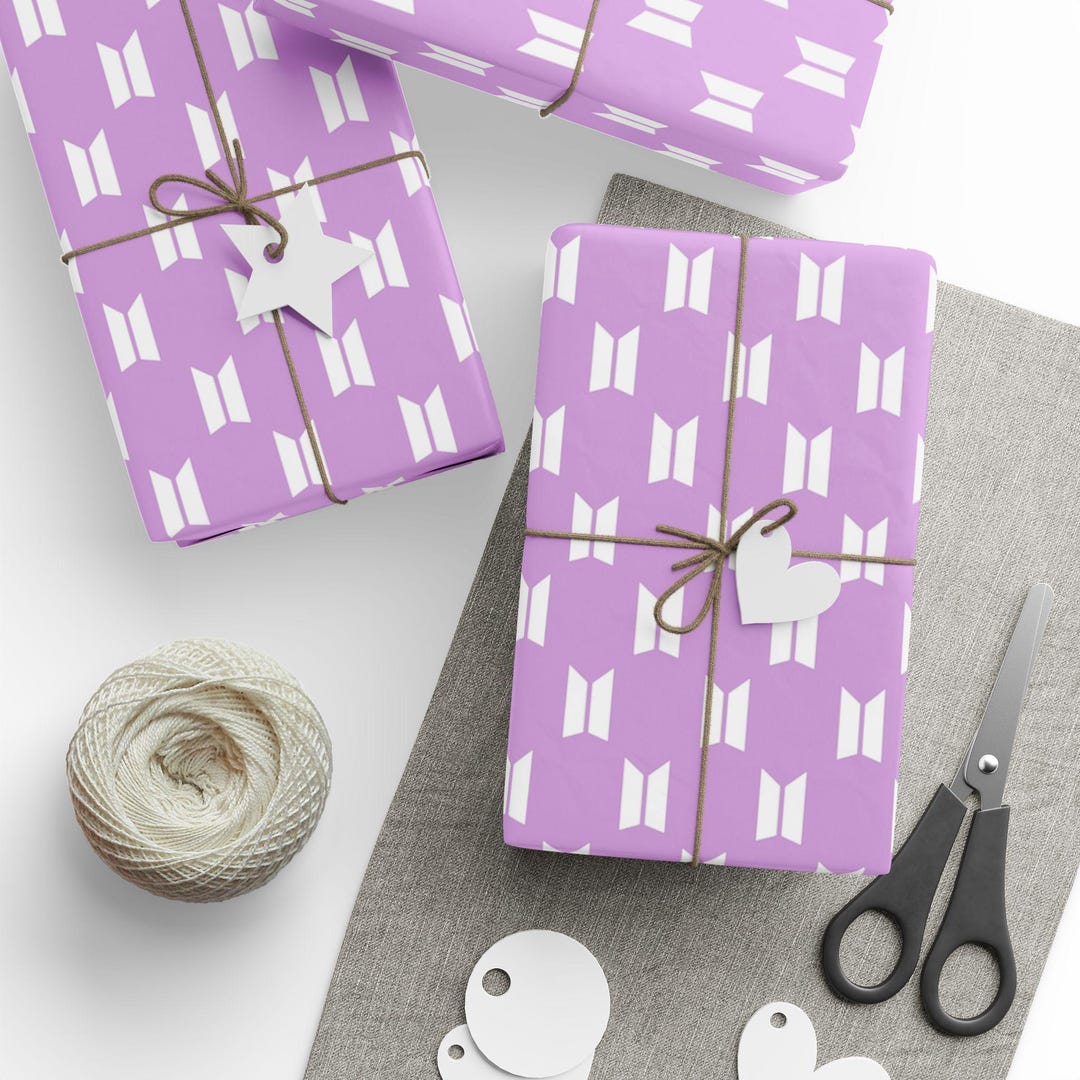 BTS Logo Wrapping Paper - K-pop Gift Wrap, Korean Pop Music Present ...