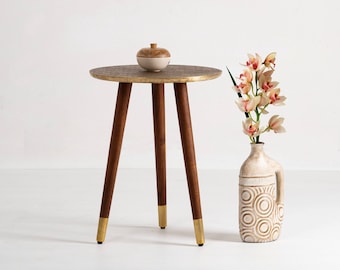 Handcrafted Hammered Brass-Copper Table Top: Unique Mother&#39;s Day Gift