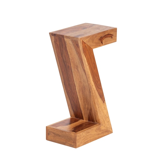  wood sidetable ❗️ Z Shape Solid Wood Side Table - Etsy
