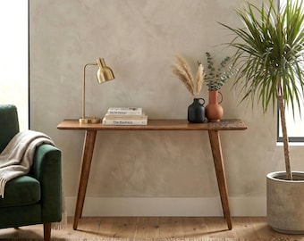 Massiver Konsolentisch aus Mangoholz | Moderne minimalistische Akzentmöbel für den Eingangsbereich