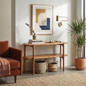 Acacia wood console table