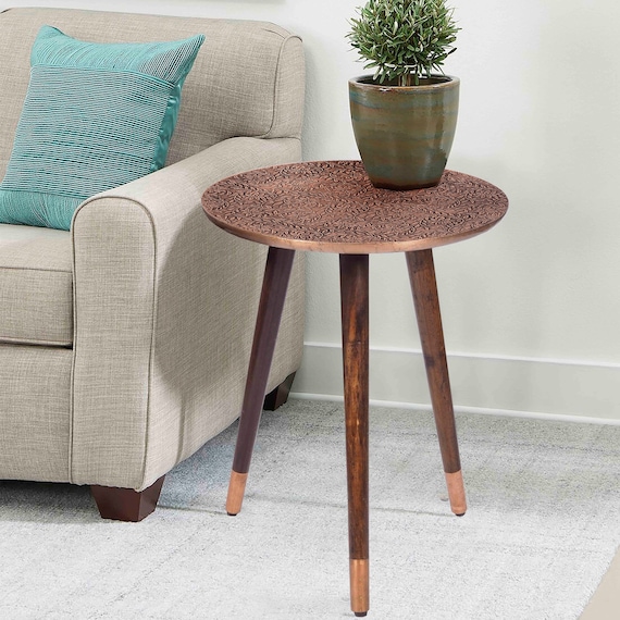 Hammered accent table deals