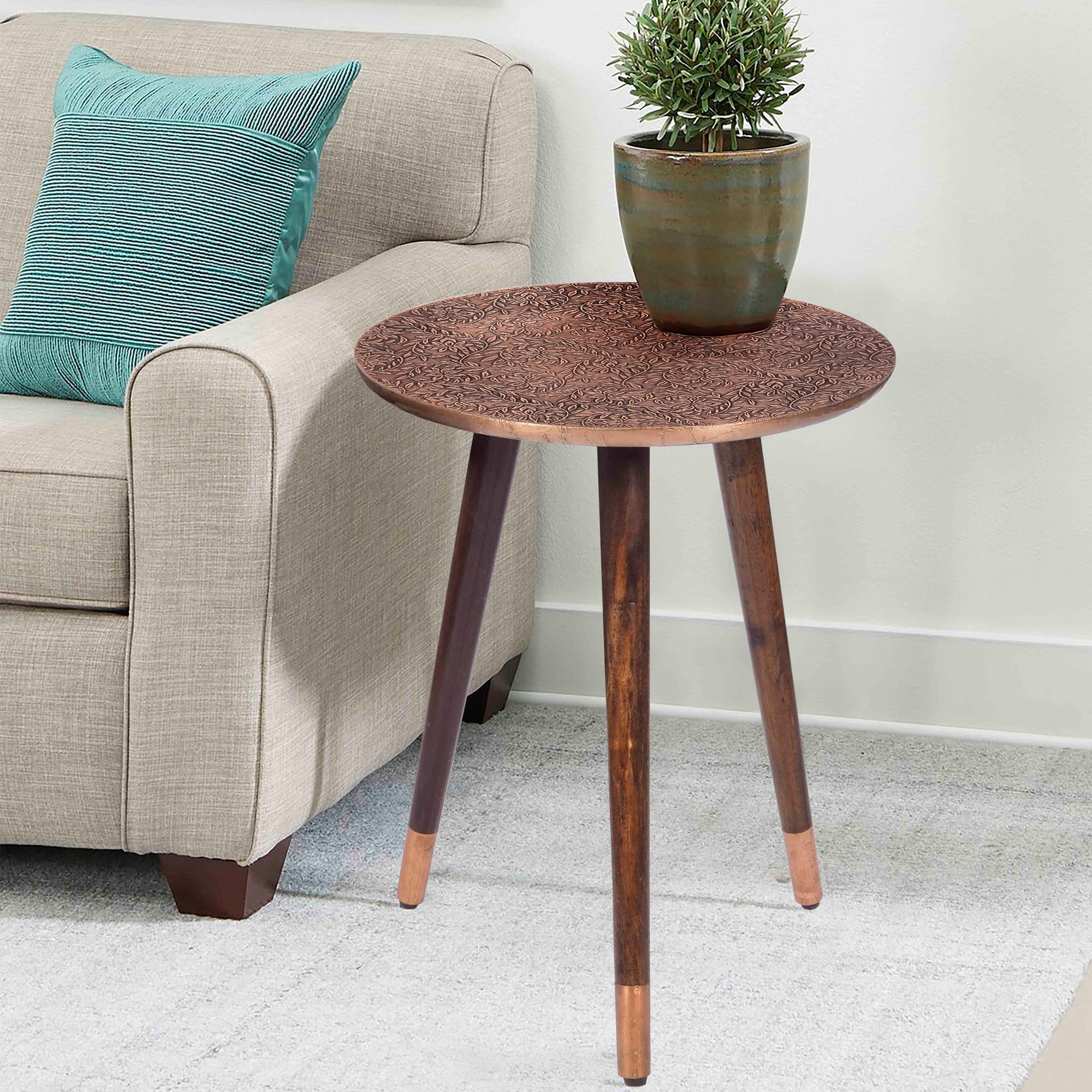 Hammered Copper Table /Hammered Copper Table Top /Bronze Side Table /Copper Round Side Table /Round Accent Table a perfect Mother's Day gift