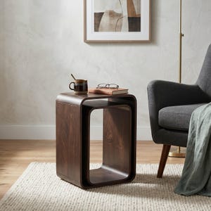 Nested Mango Wood Side Tables, Modern Minimalist Set, Small Space Furniture