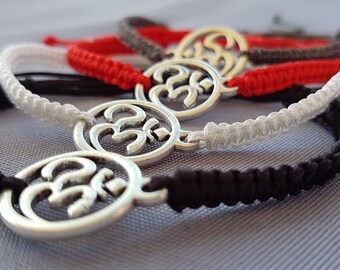 Tibetan braided rope bracelet with OM symbol - luck bracelet - Buddhist