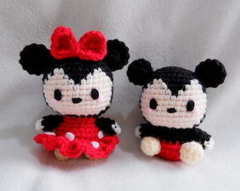 Patrón de crochet Mickey y Minnie Mouse Amigurumi