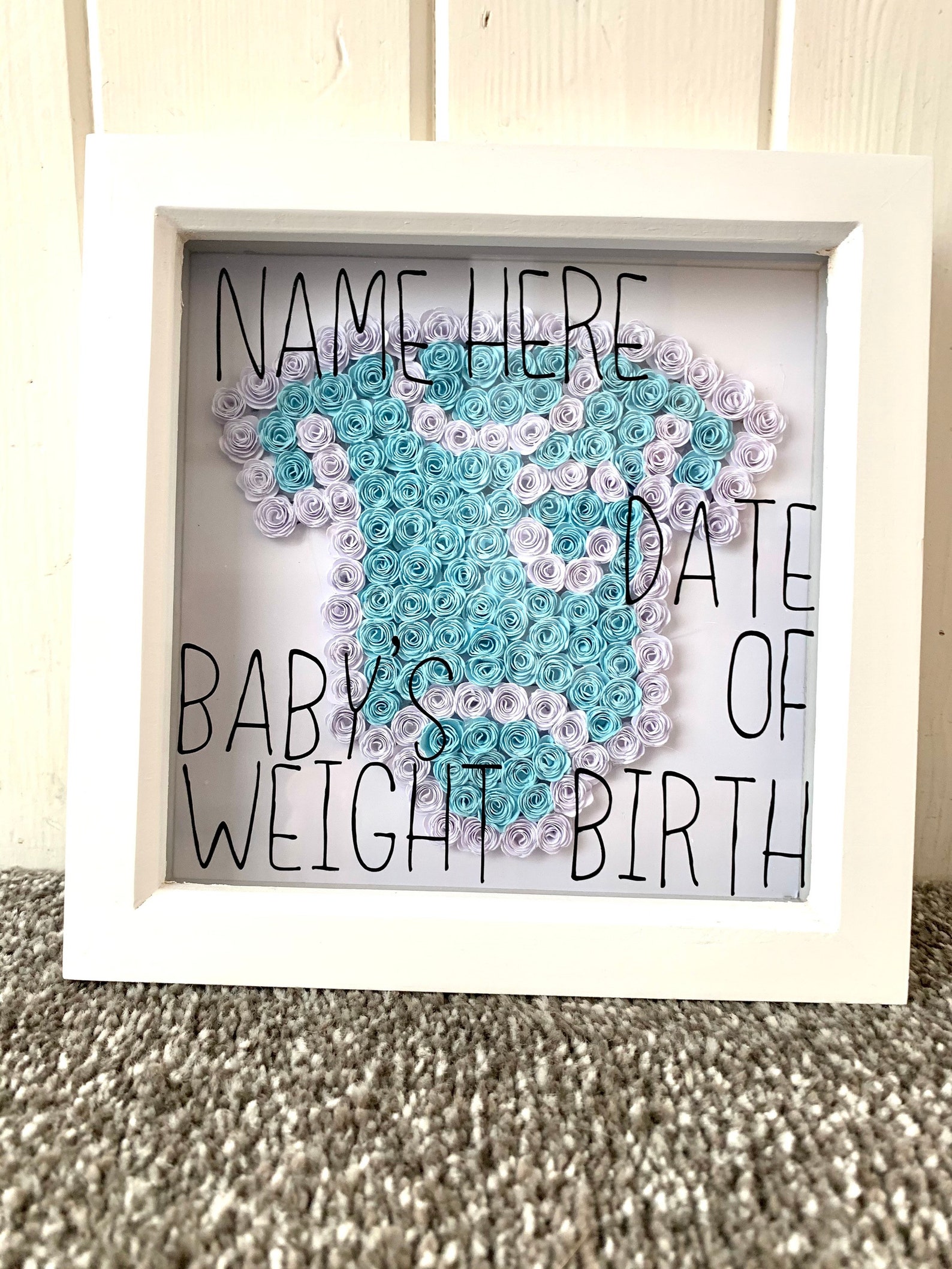 Personalised Baby Shadow Box Frame Etsy