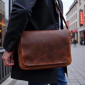 Sac en cuir personnalisé Crazy Horse style vintage pour homme en cuir Messenger programmeurs avocats élégant sac pour université en cuir Messenger en cuir italien