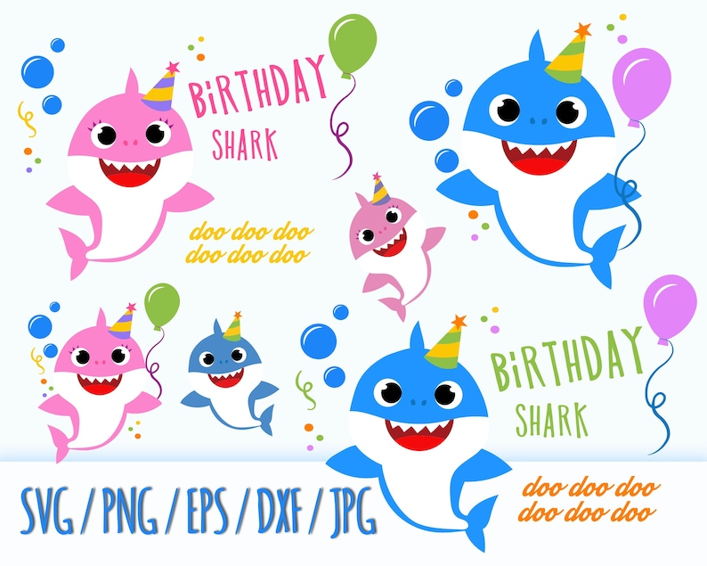 Baby Shark Family Birthday SVG